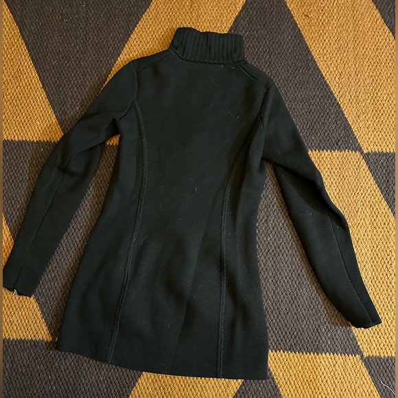Women’s black merino wool tunic, cardigan, extra small - Picture 3 of 3